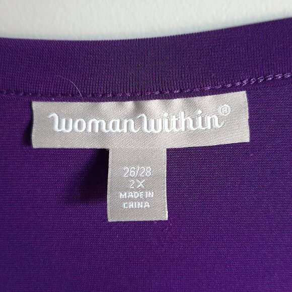 Vivid Purple long Tunic with sharkbite hem in size 2x NWT - Picture 3 of 5